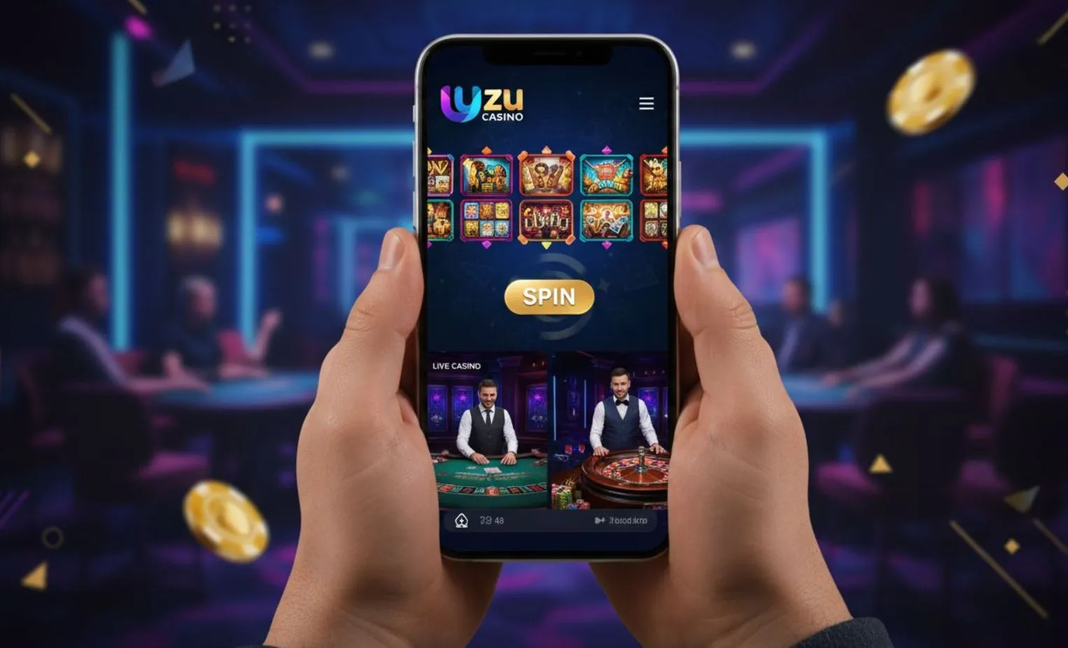 Experiencia móvil en Uzu Casino: jugar a las tragaperras y al casino en vivo en el smartphone